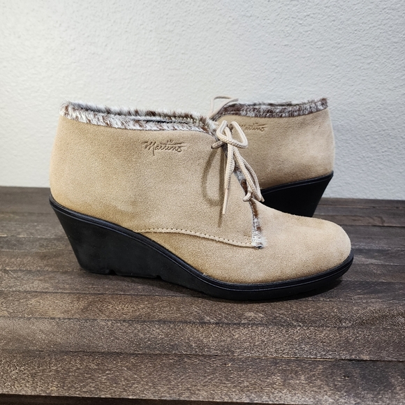 Martino Suede Ankle Bootie Wedges Made in Canada Size 9 - Picture 8 of 15